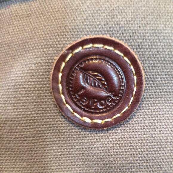 Vintage La Poet Waxed Canvas Crossbody Travel Bag Leather Accents & Weatherproof - Picture 4 of 13